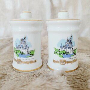 Vintage Walt Disney World Cinderella Castle Ceramic Salt & Pepper Shakers Japan
